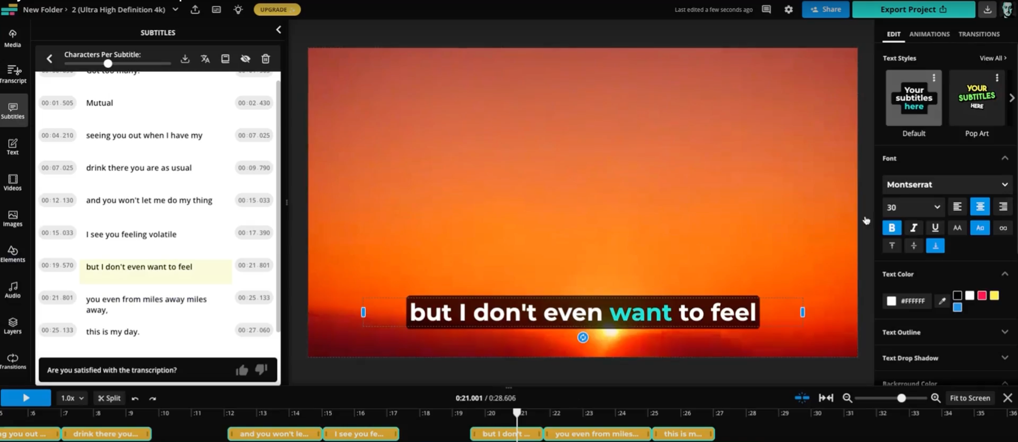 Kapwing lyric video maker