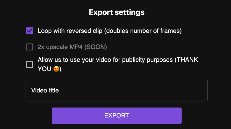 Export settings in Neural Frames