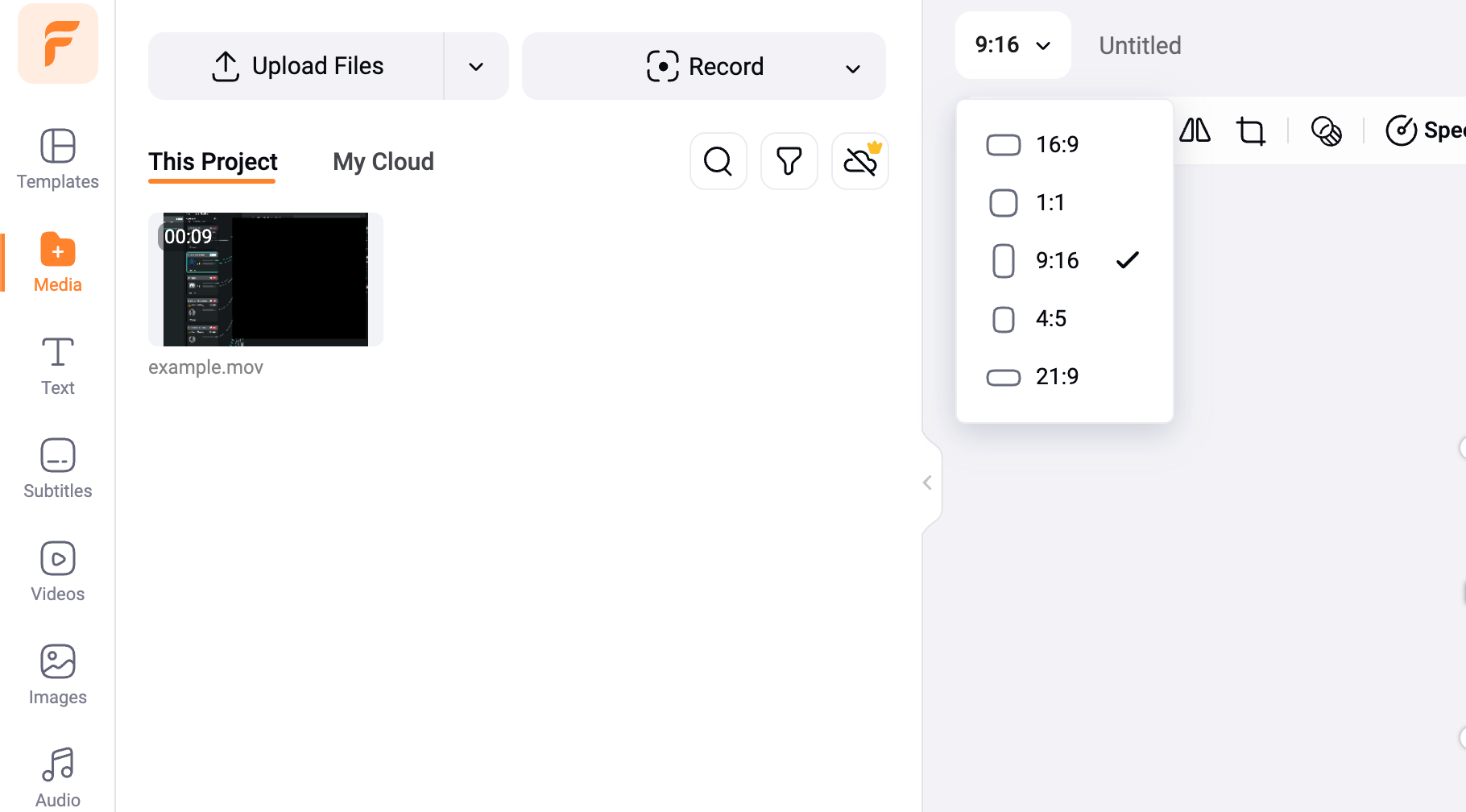 Resizing aspect ratio for TikTok video